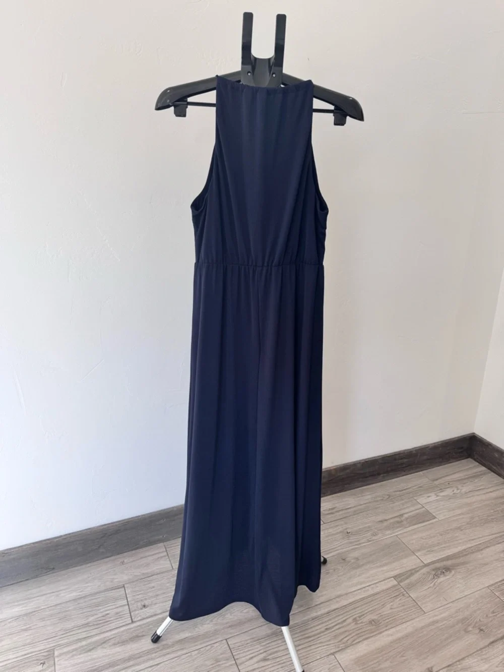 Maurices Navy Sleeveless Maxi Dress with Embroidered and Beaded Trim, Size Large - Picture 6 of 9